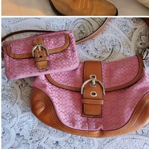 Coach handbag and matching wallet.